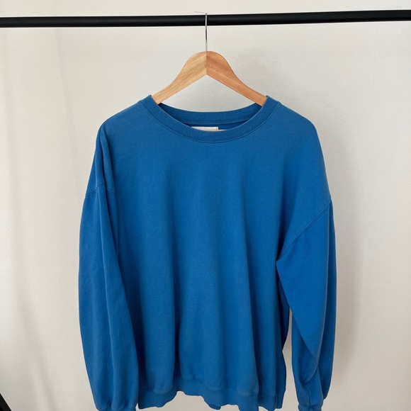 Vintage Bright Blue Blank Sweatshirt Embellishments Brand - Picture 4 of 4